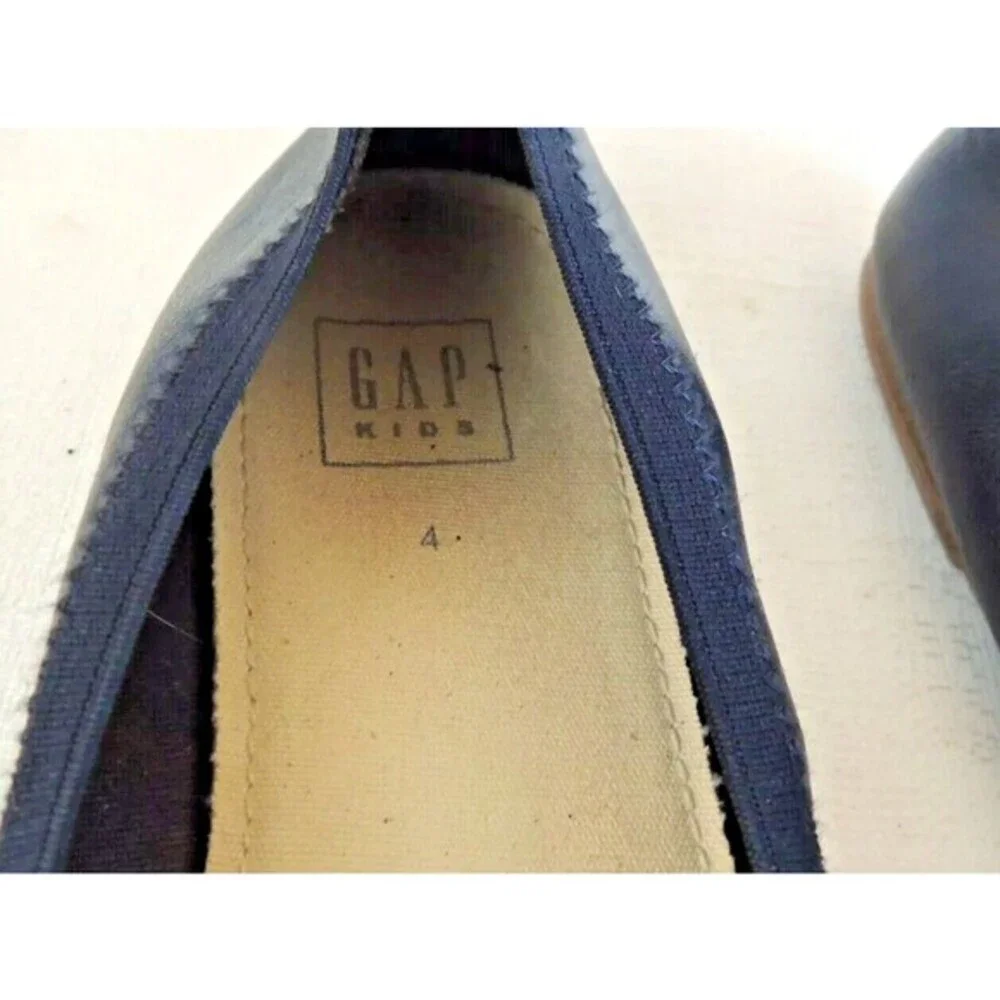 Gap Ballet Flats‎ Kids Size 4 Navy Blue Cat Face Embroidered Whimsical Preppy